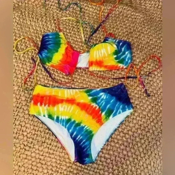 SHEIN‎ women’s tie dye bikini size 1X - Picture 1 of 3